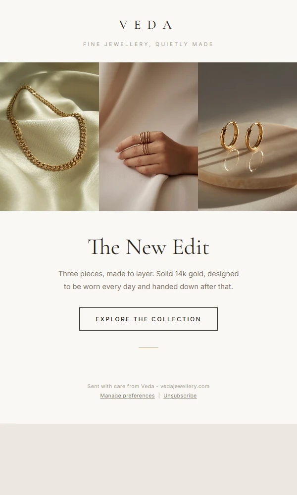 Lookbook ecommerce marketing email designed by InboxBuilder